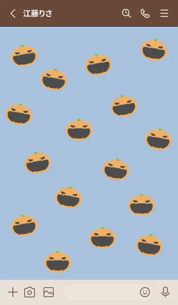 [LINE着せ替え] ジャックオランタン/くすみブルーの画像2