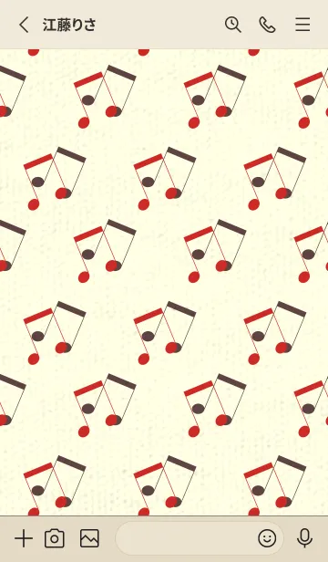 [LINE着せ替え] 2連符柄  チェリーレッドの画像2