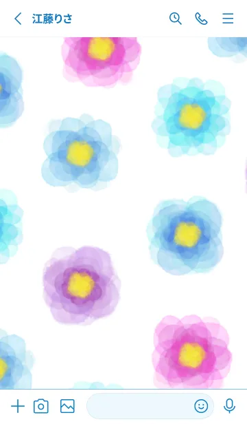 [LINE着せ替え] 水彩花青系12の画像2