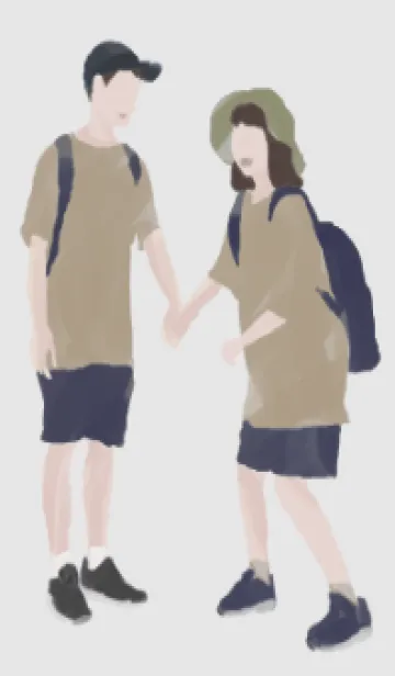 [LINE着せ替え] Couple-Until I met you (light grey)の画像1