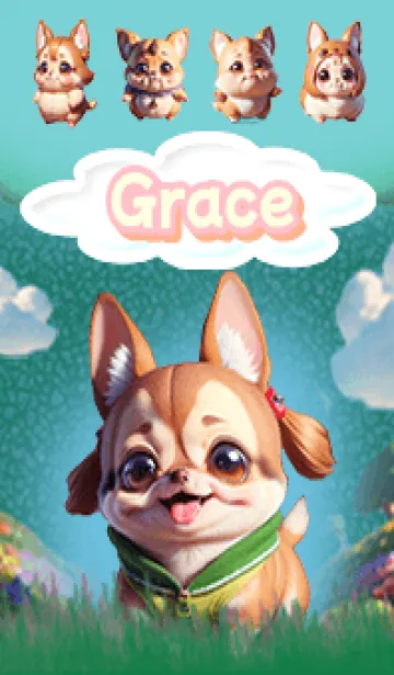 [LINE着せ替え] Grace Chihuahua Beige04の画像1