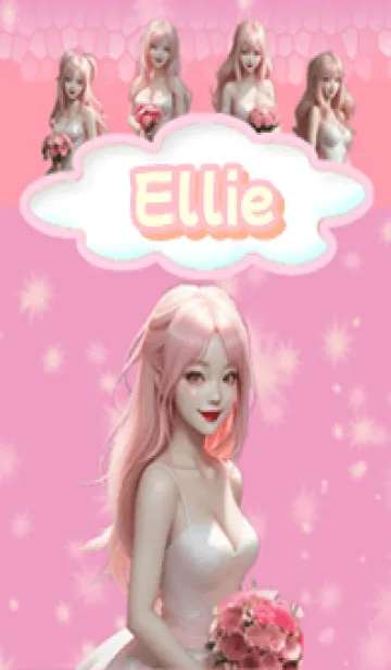 [LINE着せ替え] Ellie bride pink05の画像1