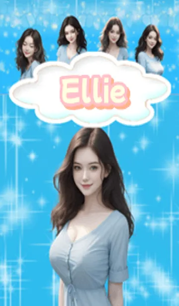 [LINE着せ替え] Ellie beautiful girl blue04の画像1