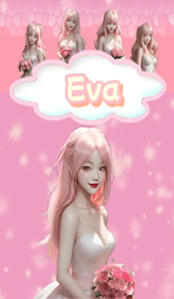 [LINE着せ替え] Eva bride pink05の画像1