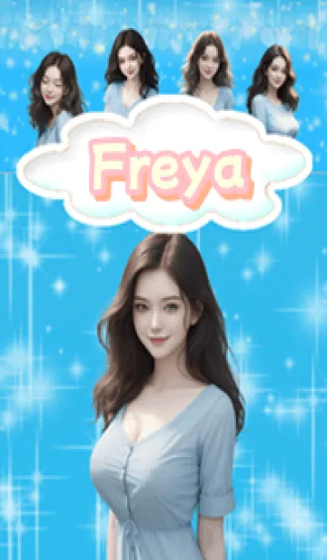 [LINE着せ替え] Freya beautiful girl blue04の画像1