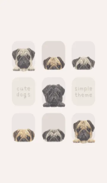 [LINE着せ替え] DOGS - パグ - ベージュの画像1