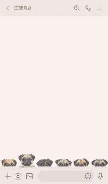 [LINE着せ替え] DOGS - パグ - ベージュの画像2
