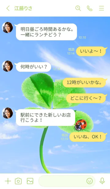 [LINE着せ替え] 四つ葉のクローバーとテントウムシ #10-9の画像3