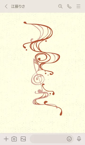 [LINE着せ替え] 和音 流水-音楽記号  煉瓦色の画像2