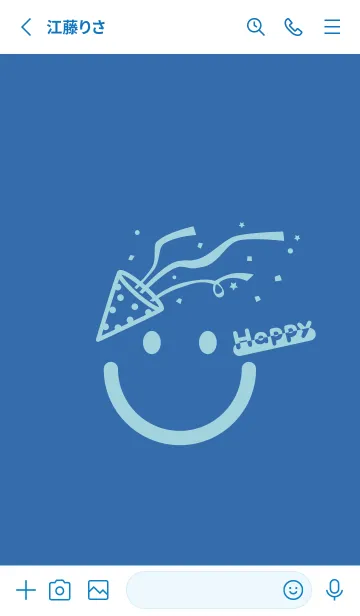 [LINE着せ替え] スマイル＆ハッピー ウルトラマリーンの画像2