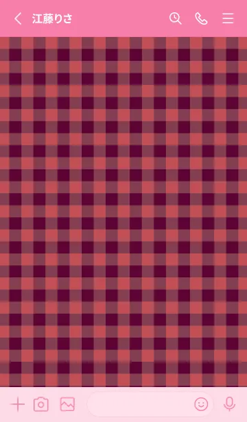 [LINE着せ替え] ハート ギンガムチェック 77の画像2