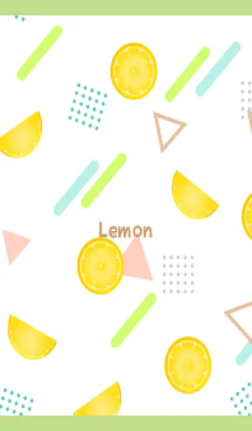 [LINE着せ替え] レモンのメンフィス風柄B モスグリーン色の画像1