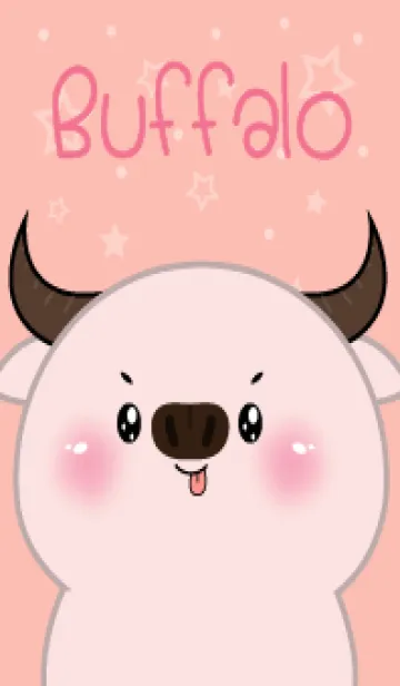 [LINE着せ替え] Simple Cute Face Pink Buffalo (JP)の画像1