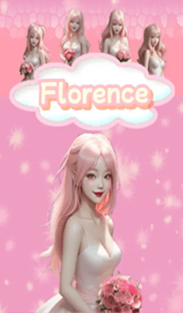 [LINE着せ替え] Florence bride pink05の画像1