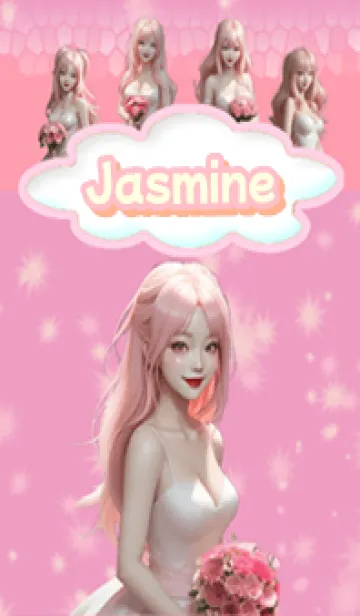 [LINE着せ替え] Jasmine bride pink05の画像1