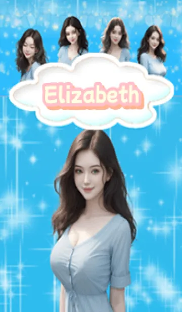 [LINE着せ替え] Elizabeth beautiful girl blue04の画像1