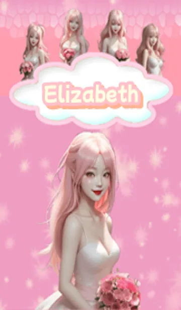 [LINE着せ替え] Elizabeth bride pink05の画像1