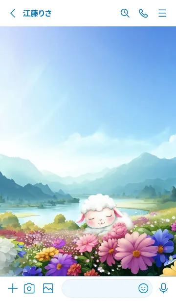 [LINE着せ替え] Little sheep and beautiful atmosphereの画像2