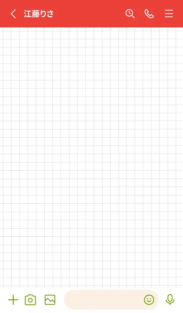 [LINE着せ替え] 方眼紙の着せかえ/黒線/レッド/グリーンの画像2