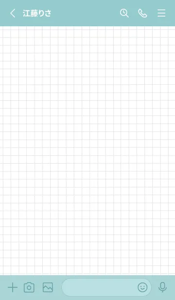 [LINE着せ替え] 方眼紙の着せかえ/黒線/くすみミントの画像2