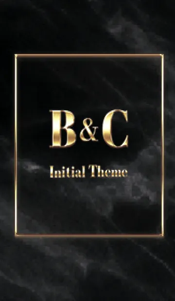 [LINE着せ替え] 【 B&C 】Initial Theme Gold - ブラックの画像1