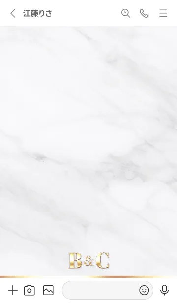 [LINE着せ替え] 【 B&C 】Initial Theme Gold - ホワイトの画像2