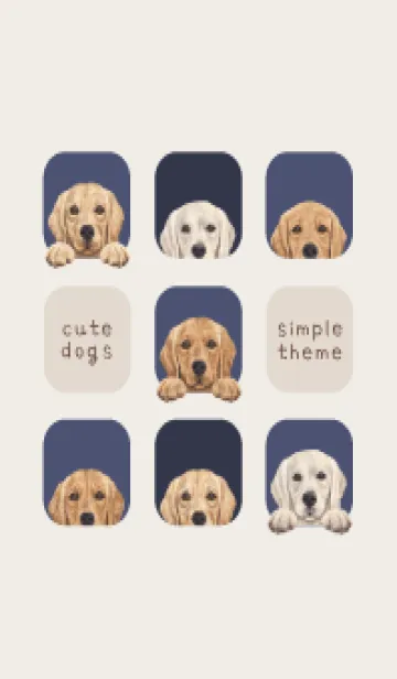 [LINE着せ替え] DOGS - ゴールデンレトリバー - 紺色の画像1