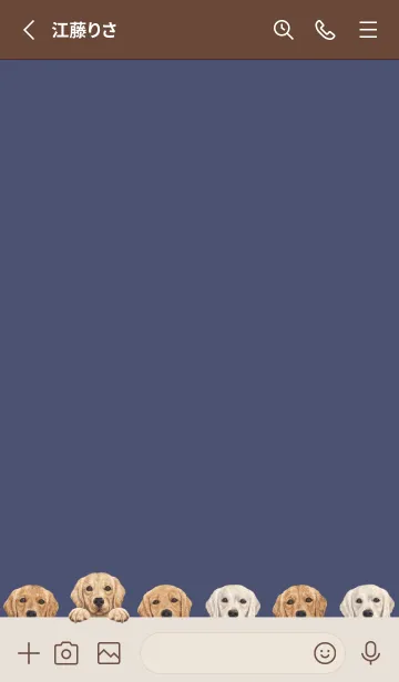 [LINE着せ替え] DOGS - ゴールデンレトリバー - 紺色の画像2