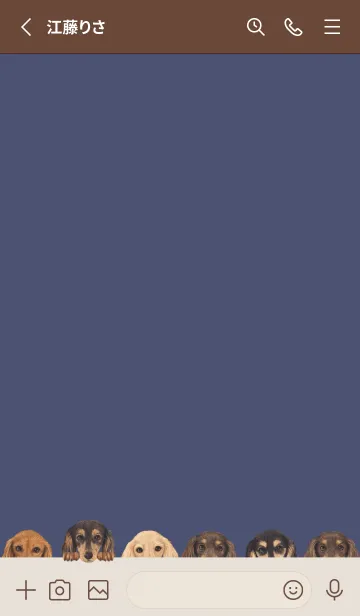 [LINE着せ替え] DOGS - ダックスフンド L - 紺色の画像2