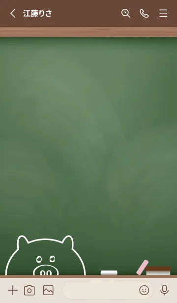 [LINE着せ替え] simple blackboard pig 33の画像2