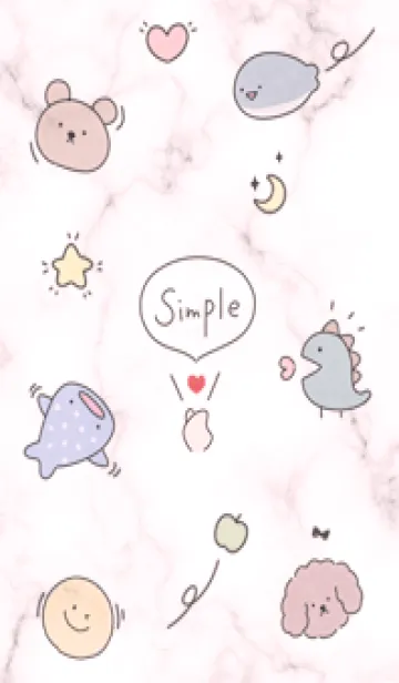 [LINE着せ替え] pink♡シンプルラフ10_1の画像1