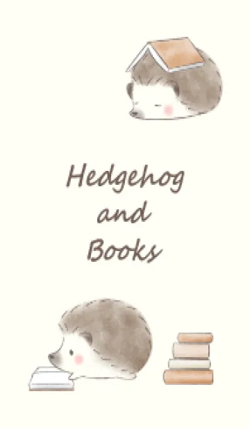 [LINE着せ替え] ハリネズミと本 -ブラウン- 2の画像1