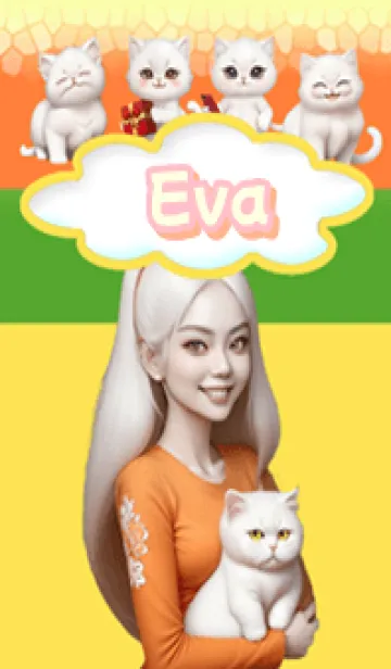 [LINE着せ替え] Eva and her cat GYO02の画像1