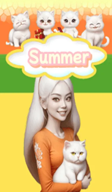 Summer and her cat GYO02の着せ替えメイン画像