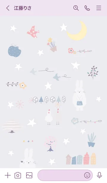 [LINE着せ替え] violet♡うさぎと星04_1の画像2