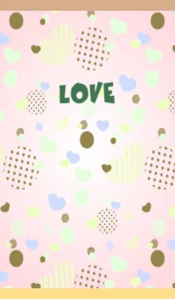 [LINE着せ替え] ポップなハート 薄茶と黄色の画像1