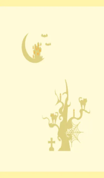 [LINE着せ替え] お城と猫 薄い黄色の画像1