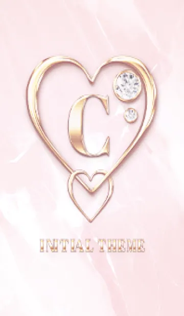 [LINE着せ替え] 【 C 】 Heart Charm & Initial - PBの画像1