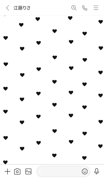 [LINE着せ替え] pattern_heart :whiteblackの画像2