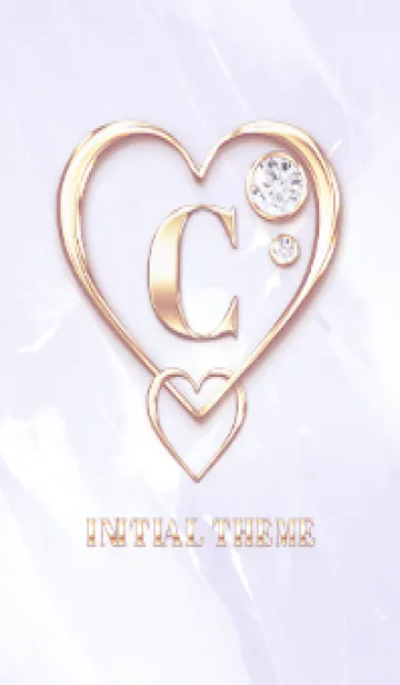 [LINE着せ替え] 【 C 】 Heart Charm & Initial - Purple 1の画像1