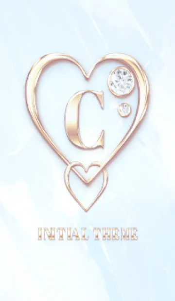 [LINE着せ替え] 【 C 】 Heart Charm & Initial - Blue 1の画像1