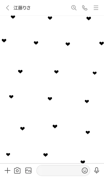 [LINE着せ替え] ホワイトとブラック。ハート。韓国語。の画像2