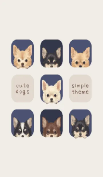 [LINE着せ替え] DOGS - チワワ L - 紺色の画像1