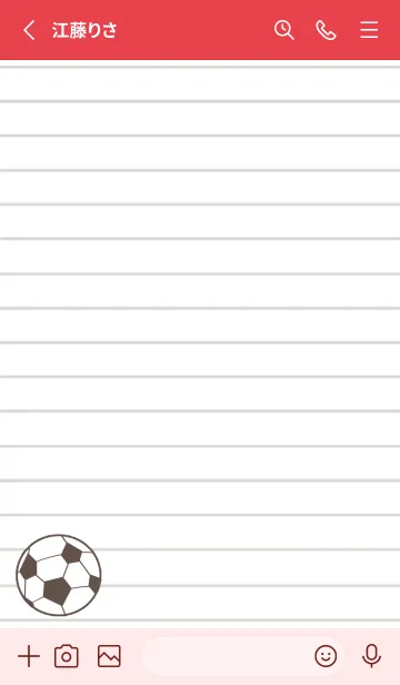 [LINE着せ替え] FOOTBALL NOTEBOOK/ピンクレッドの画像2