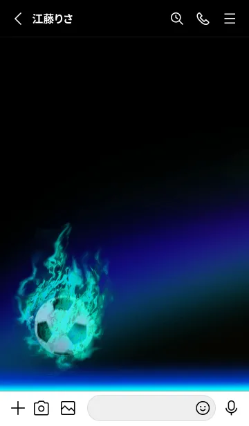 [LINE着せ替え] サッカー〜Soccer Fire〜blue4の画像2