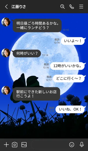 [LINE着せ替え] 七つ葉のクローバー & Full Moon #2-1の画像3