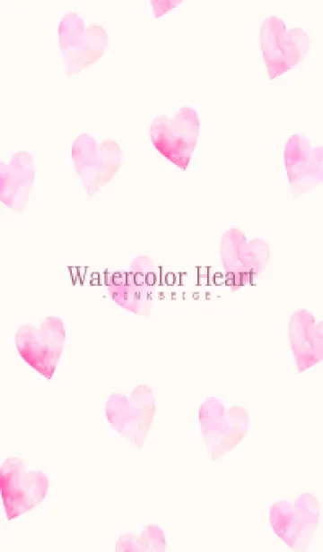 [LINE着せ替え] WatercolorHeart PINKBEIGE 10の画像1