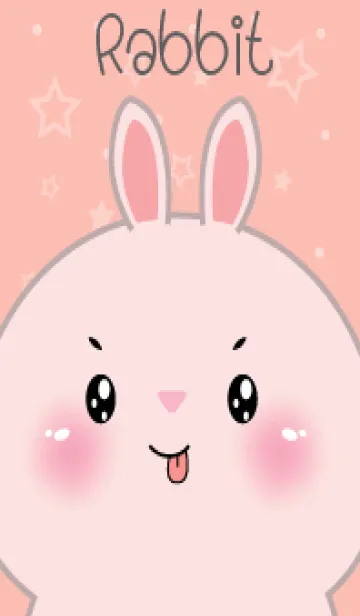 [LINE着せ替え] Simple Cute Face Pink Rabbit (JP)の画像1