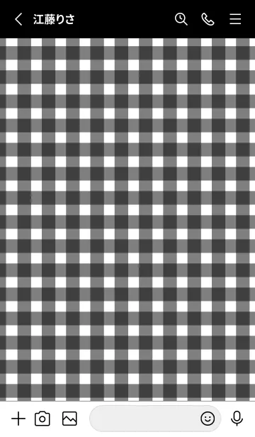[LINE着せ替え] Gingham Check Black - SIMPLE 23の画像2