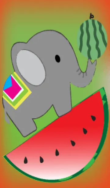 [LINE着せ替え] Elephant and watermelon theme (JP)の画像1